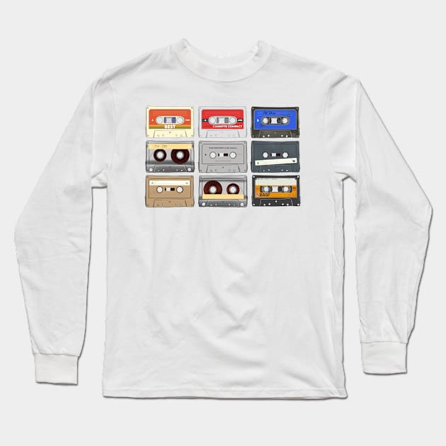 Mosaic old school cassettes Long Sleeve T-Shirt by oscarsanchez